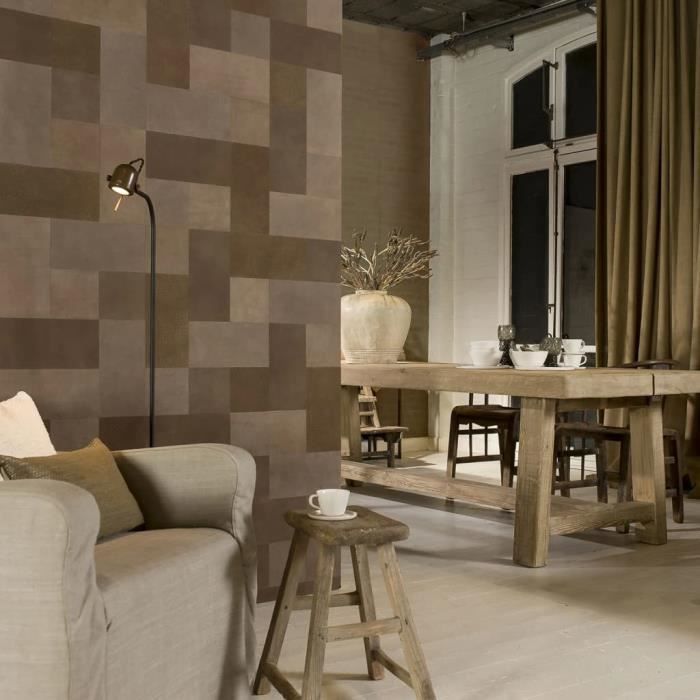 Panneau Mural Chesterfield Cuir – Revêtement 100x200cm, Marron, Style Classique JV Möbel