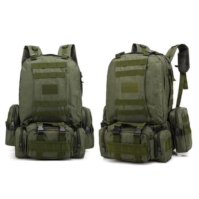 Fhuuly Durable Confortable Militaire Extérieure 55L Molle Sac