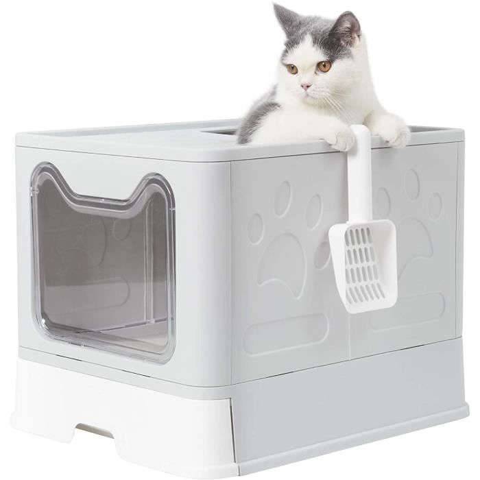 Bac A Litiere Chat Fermee Maison De Toilette Chat Anti Odeur Double Entree Caisse Litiere Grande Taille Blanc 51 X 41 X 38 70 Cdiscount