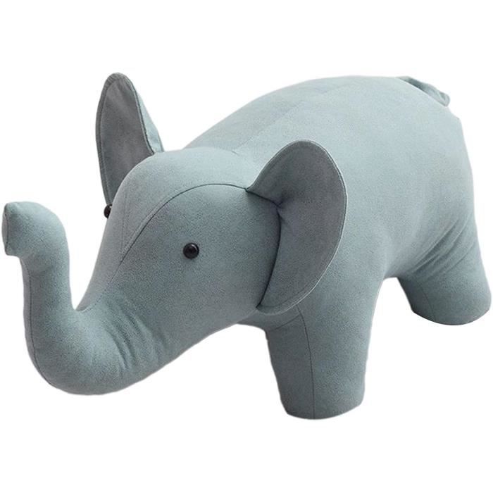 Repose-Pieds Éléphant Vert Mignon - Pouf Animal Dessin Animé Pour Enfant, Chambre Et Salon