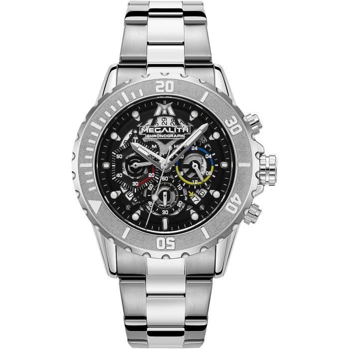Montre Chronographe Homme Ogardis Acier - Mouvement Mécanique Manuel, Circa 1970, Occasion état Exceptionnel