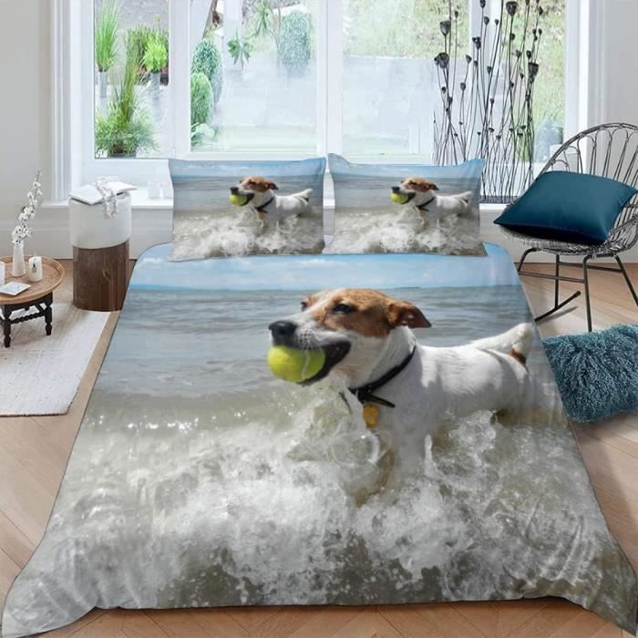 BEDPOCHY 3D, Imprimé Bluey Parure De Lit Microfibre Super