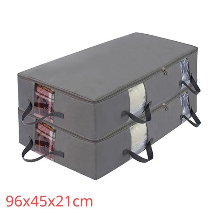 2 Sacs De Rangement Pliable Grande Capacité - Sacs Shopping Voyages Léger En Coton Lin Noir Et Motif Panthère
