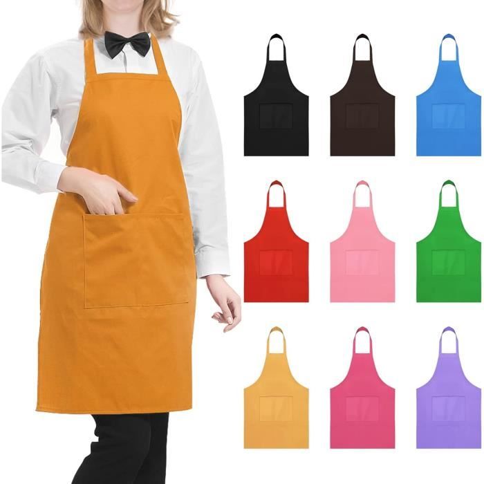 Tablier De Cuisine Tablier De Chef Professionnel Tablier De Cuisine  Imperméable Avec 2 Poches Tablier À Bavette Pour Femmes T[F848] - Cdiscount  Maison