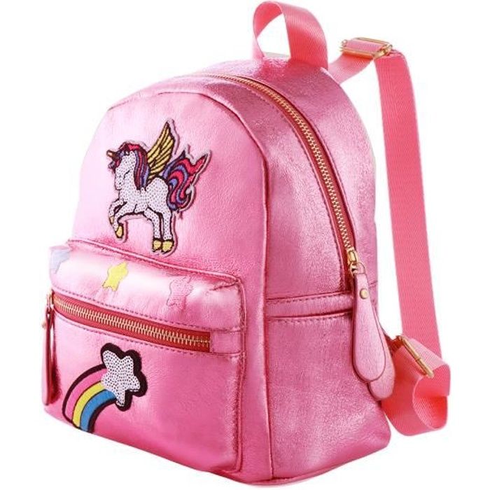 Personalised Unicorn ROSE paillettes Sac à cordons tout nom école maternelle PE 6 