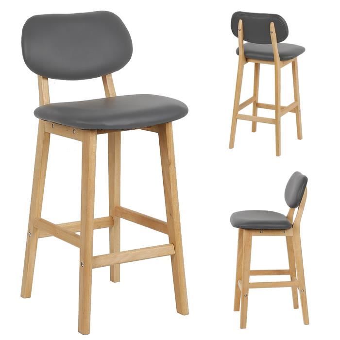 Lot De 4 Tabouret De Bar Chaise De Cuisine En Cuir