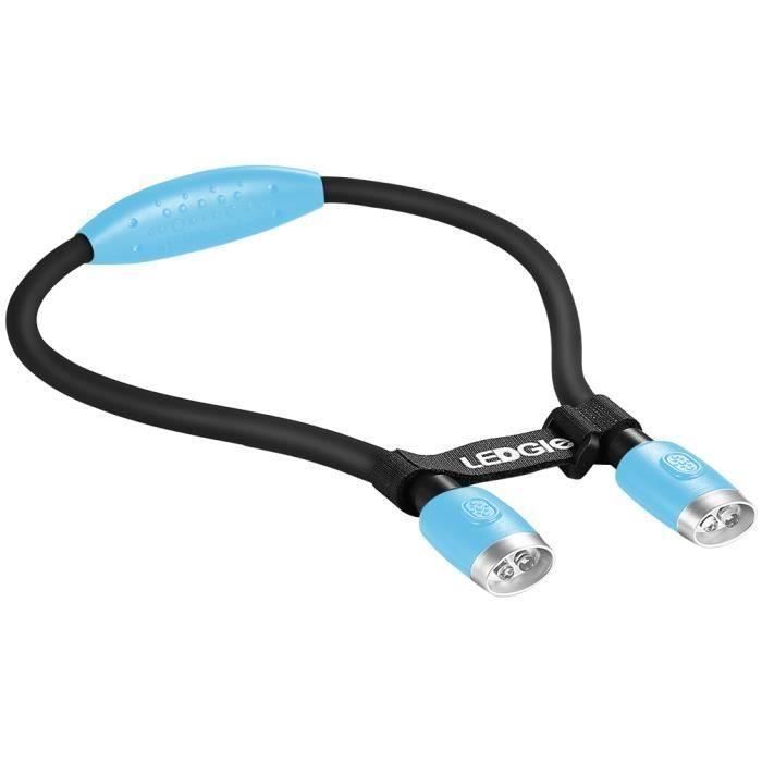 LEDGLE Lampe De Lecture LED Rechargeable Autour Du Cou - Mains Libres, 6 Niveaux De Luminosité, Idéale Pour Lecture, Jogging Nocturne Et Réparation