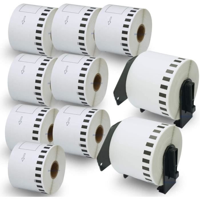 BETCKEY - 6 DK-22210 Rouleau De Papier Continu Compatible Avec Brother, 29mm X 30.48m, 6 Étiquettes Pour Imprimantes D'Étiquettes QL Brother