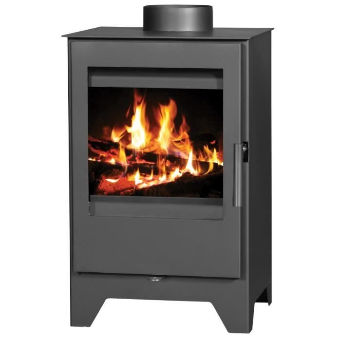 Poêle à Bois Prity Mini 5.1 KW - Fonte, Multi-combustible, Design Rétro - Pour Atelier Ou Maison