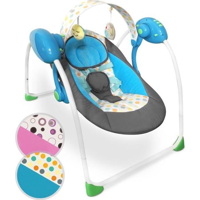 Infantastic Balancelle Musicale Pour Bebe 5 Vitesses Siege Reglable 8 Melodies Bleu Transat Berceau Balancoire Pour Bebe Cdiscount Puericulture Eveil Bebe