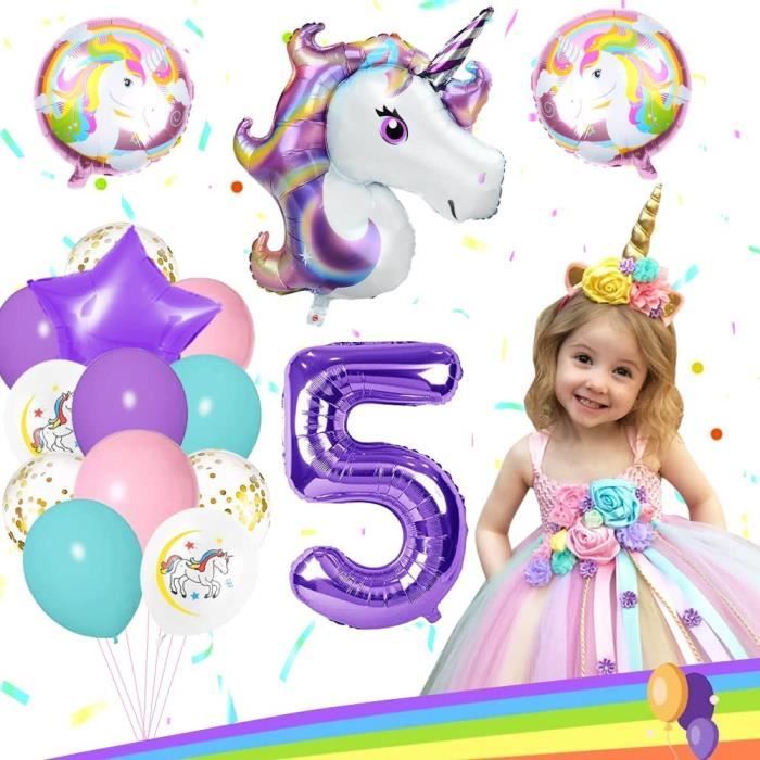Lot De 10 Ballons Licorne Multicolores - Décoration Fête D'anniversaire Pour Garçons Et Filles