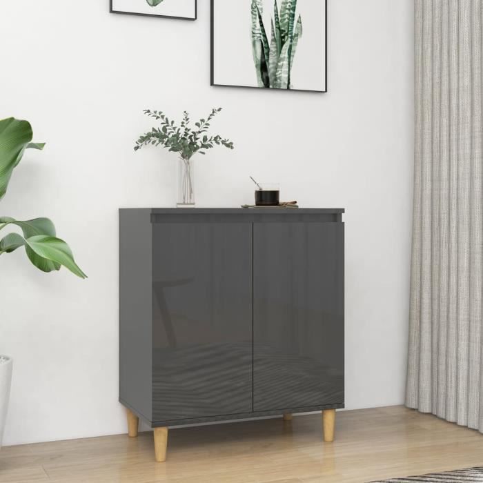 Buffet Salon BMP - Bahut De Cuisine Décor - avec pieds en bois Gris ...