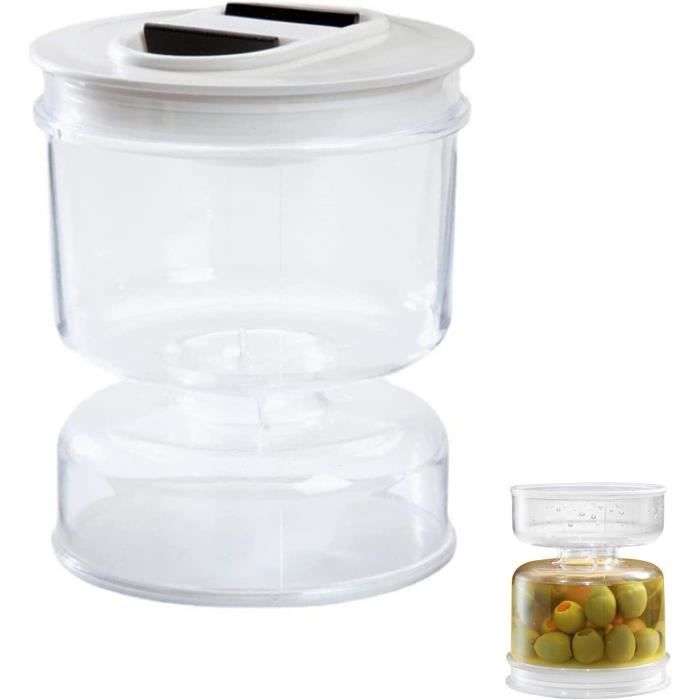 Pickle Jar with Strainer Flip Pickle and Olive Hourglass Jar séparateur de jus anti-fuite pour le stockage hermétique des aliments