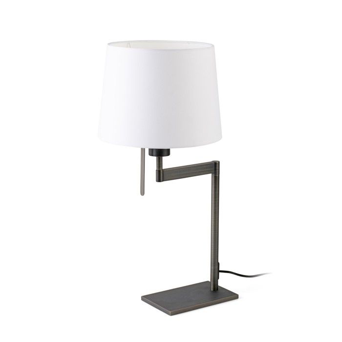 Lampe de table - FARO BARCELONA - ARTIS - Bronze - Abat-jour tissu - LED