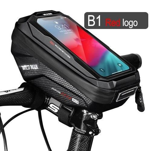 ROCKBROS Sacoche pour cadre de vélo étanche - Support avant pour tube supérieur du cadre de vélo - Pochette pour téléphones portables de 6,2 et 6,7 pouces