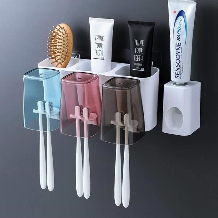 Pour comptoir de salle de bain Rangement de dentifrice En métal antirouille Absorbant l'eau grand, doré Support de brosse à dents en diatomite