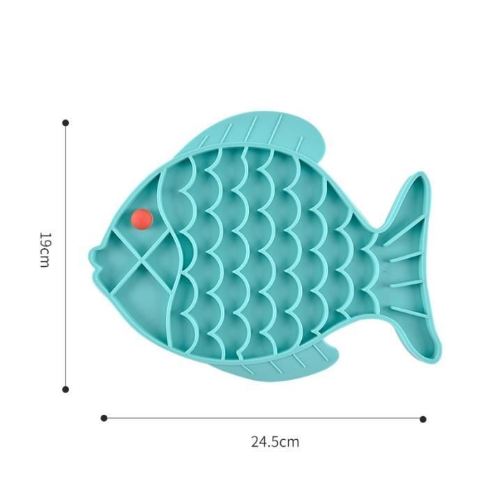Tapis de Léchage Poisson Bleu
