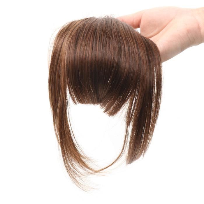 Perruque Longue Lisse Synthétique Brune Avec Frange - Bonnet Moyen, 4 Bonnets Offerts, Neuve Sans étiquette