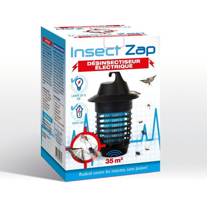 Lampe UV électrique - BSI - Choc électrique - Jusqu’à 35 m² - Anti-moustiques