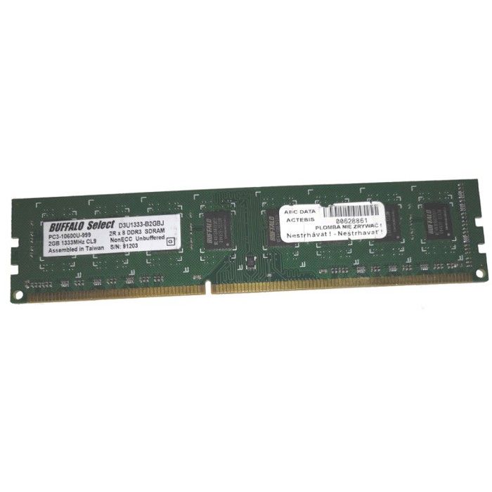 Barrettes De Mémoire DDR3 2GB PC3-10600U 1333MHz - Lot De 10, Divers Marques (occasion)