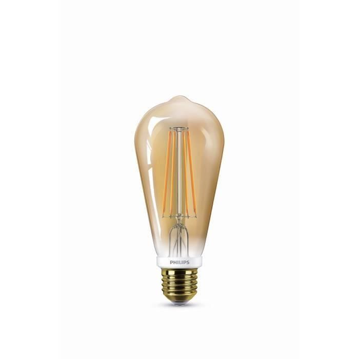 PHILIPS Ampoule LED Standard E27 7W équivalent 50W forme EDISON