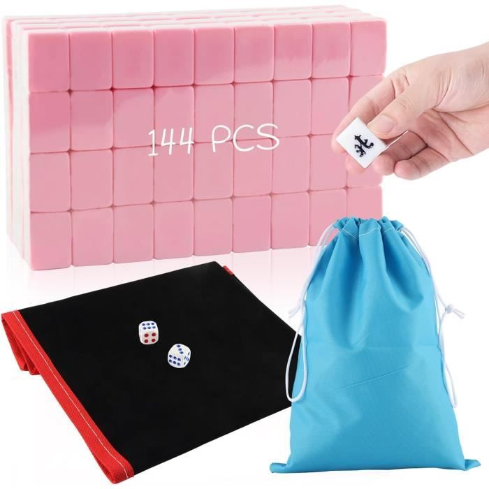 Jeu De Mahjong Chinois,144 Pcs Mini Mahjong Jeu Classique | Majiang Portable Avec Dés, Jeux