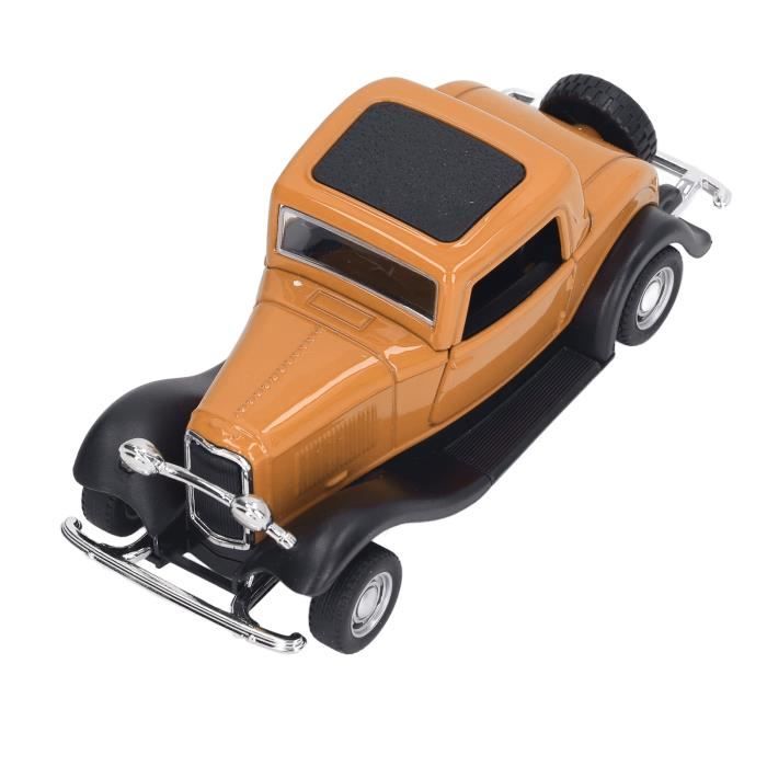 Modèle Miniature Voiture Antique ISAKEN – Métal Vintage, 20 Cm, Rouge/blanc/bleu – Décoration Et Collection