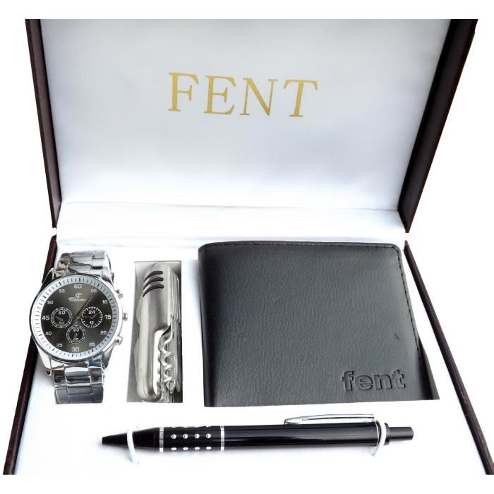 TCEPFS Montre Coffret Cadeau Bo/îte Hommes Portefeuilles Montre Sungalsses Coffret Cadeau Hommes PU Learther Montres Top Marque De Montre /À Quartz Montre pour Homme