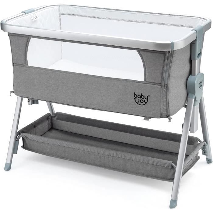 Lit A Barreaux Bebe Evolutif Bello24 - Lit Bébé 16 Pièces Happy Leo Avec Matelas Réglable En Hauteur Pour Nouveau-né Et Tout-petits En Bois Massif ( éléphants - Gris Lit Bebe Evolutif