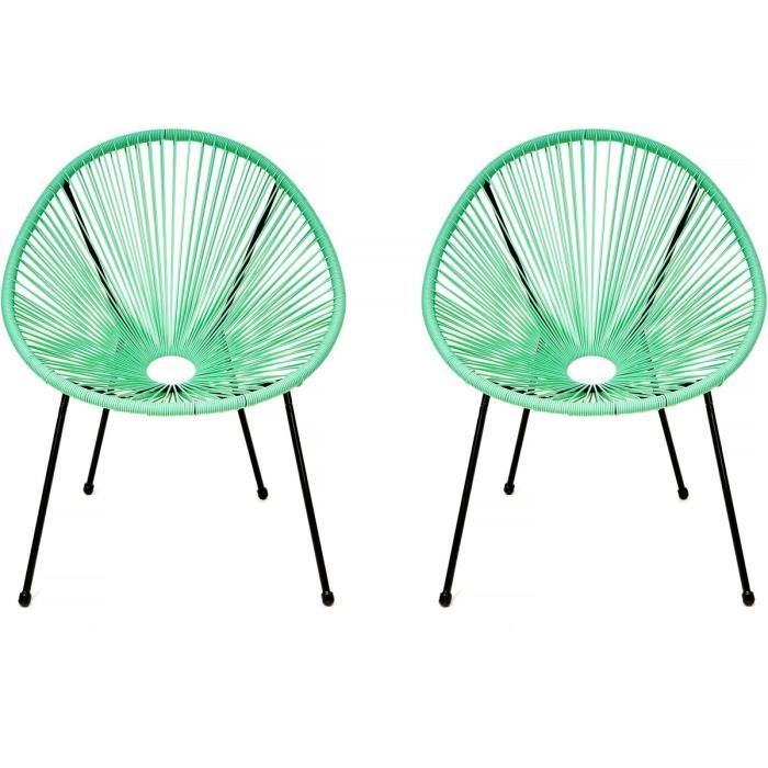 lot de 2 fauteuils de jardin "ania" - vert
