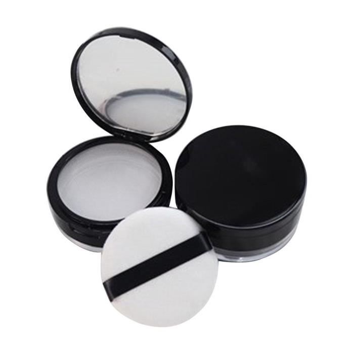 Boîte Poudre Rechargeable Avec Miroir – 2 Pièces Applicateur éponge | Contenant Vide Shampoing Sec Voyage