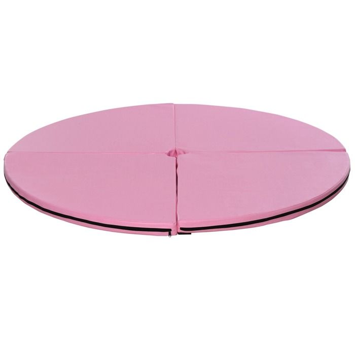 Tapis de pole dance - HOMCOM - pliable protection épaisseur 5 cm revêtement plastique - plastique - Ø 150 cm - rose