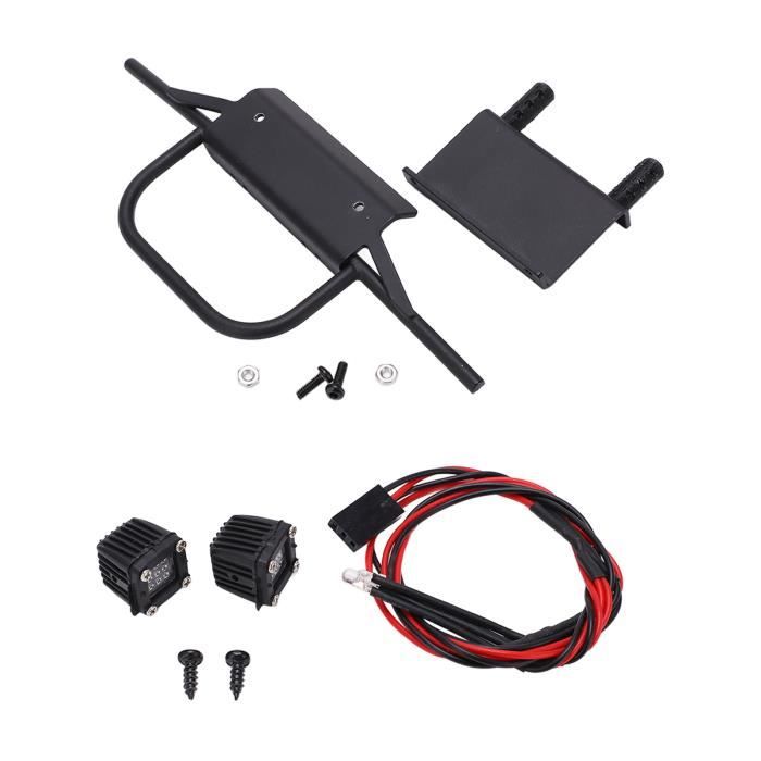 Pare-chocs Avant TRX4 1/10 En Acier Inoxydable – Avec LED Blanches Anti-collision – Pour 82046-4 – Protection Robuste