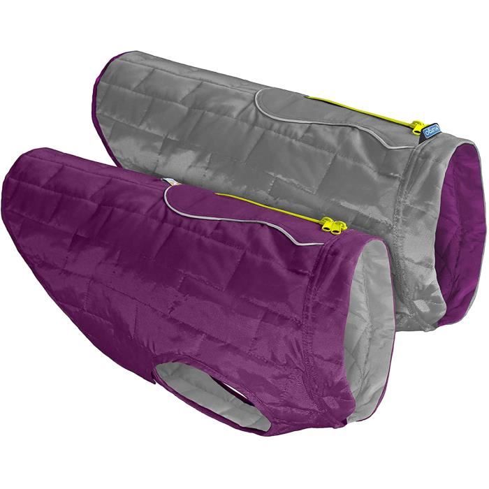 Comparer les prix de Kurgo Loft - Veste pour chien, manteau réversible pour chien par temps froid, violet - gris, petit