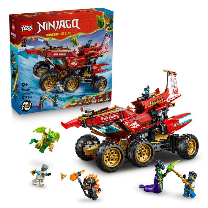 LEGO NINJAGO 71869 Le Bounty Terrestre - Jouet Ninja 3-en-1 dès 9 ans pour Garçon ou Fille