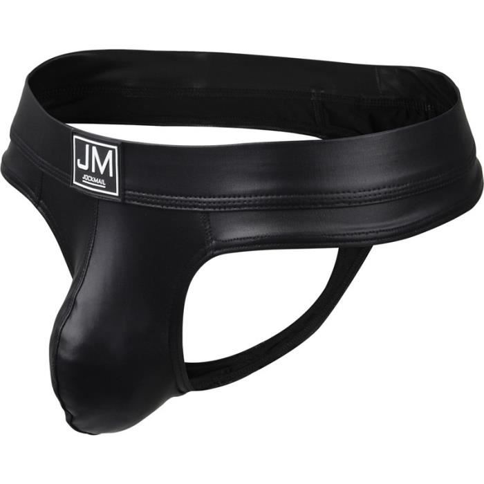 Short En Simili Cuir Noir Pour Homme - Style Boxer, Slim, Taille Basse - FEESHOW