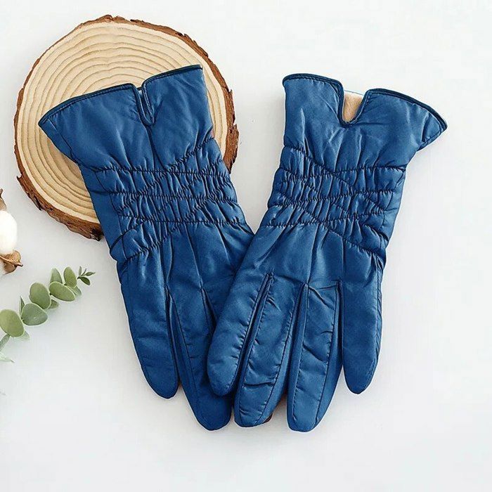 Gants Femme Cuir Noir Doublés Polaire – Chauds Et Souples Pour Conduite/hiver