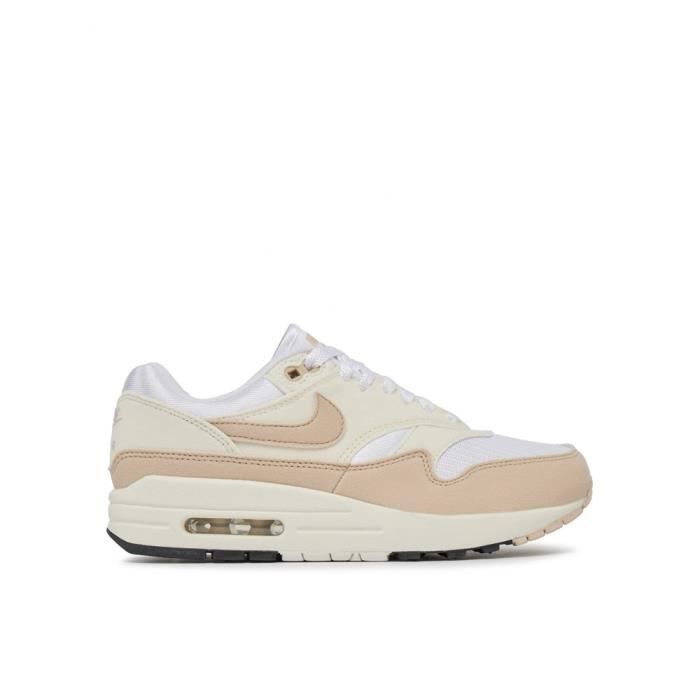 Chaussures Femme NIKE Air Max 1 87 Cuir Lacets Beige