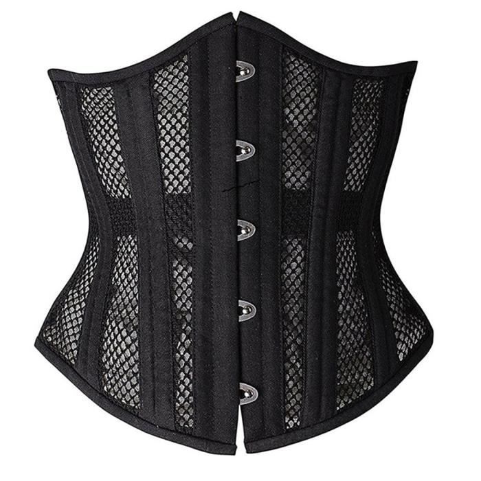 Corset Entraînement Taille Femme - Double Acier 24 Baleines - Laçage Latéral - Pour Silhouette Sablier - 6