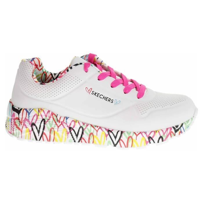 Skechers Baskets - SKECHERS - Uno Lite Lovely Luv - Blanc - Enfant - Lacets