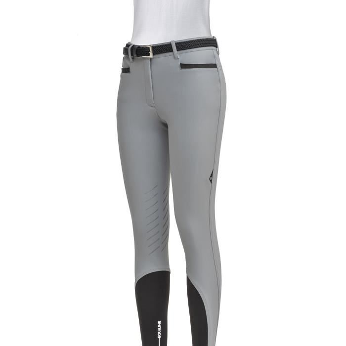 Pantalon D'équitation Equiline Breeches Femme Taille IT 42 Noir/marron - Occasion Fabriqué Italie