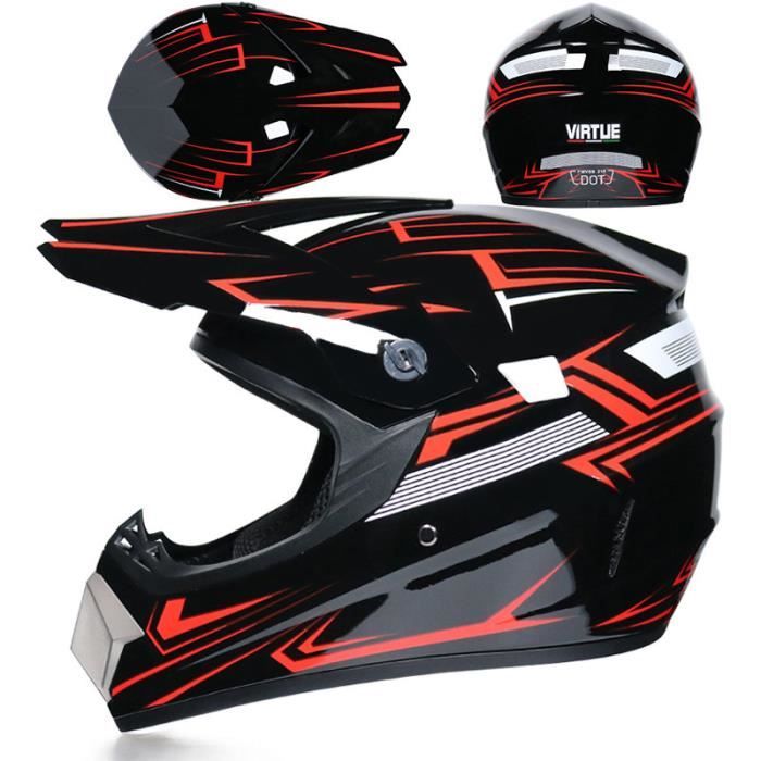 Casque Motocross Intégral Unisexe - Homologué DOT, Avec Lunettes, Gants Et Masque, Tailles S à XL - 9