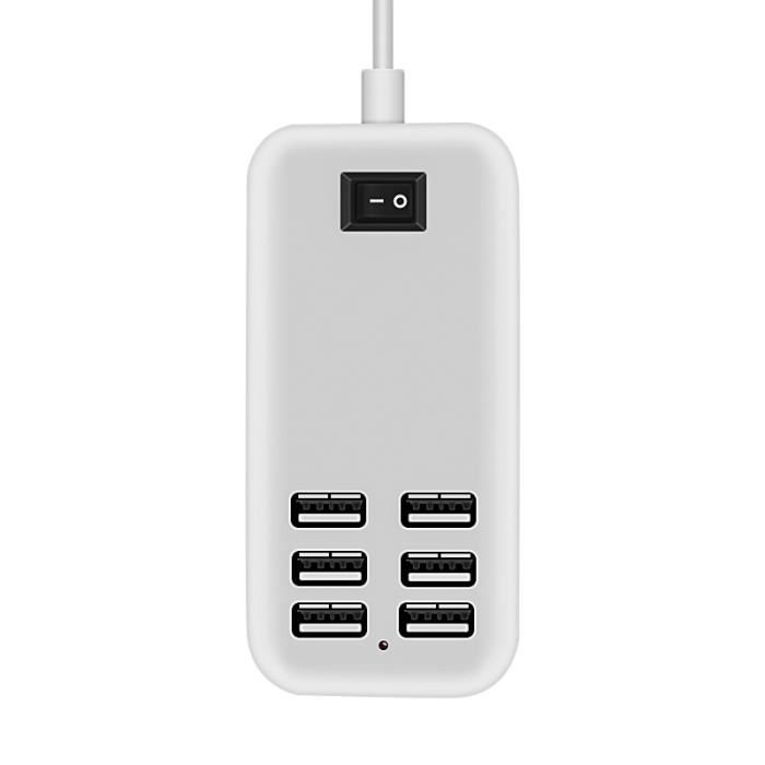 Adaptateur secteur USB 20W Station de charge USB 6 ports Prise de charge  USB Charge rapide Câble 1.5M Prise EU - Cdiscount Bricolage