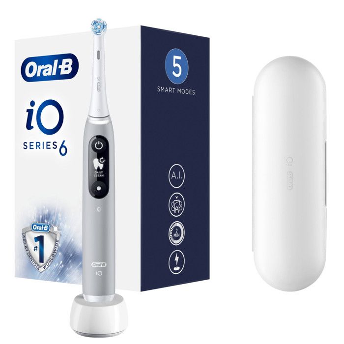 Brosse à dents électrique - ORAL-B - iO 80351524 - Gris - 5 modes - Batterie intégrée
