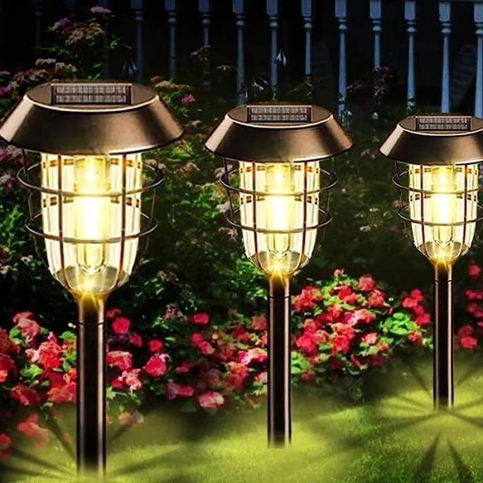 Lot de 6 Lampe solaire exterieur tancheLampes solaires de jardin pour une  utilisation en extrieur lampes solaires de chemin - Cdiscount Maison