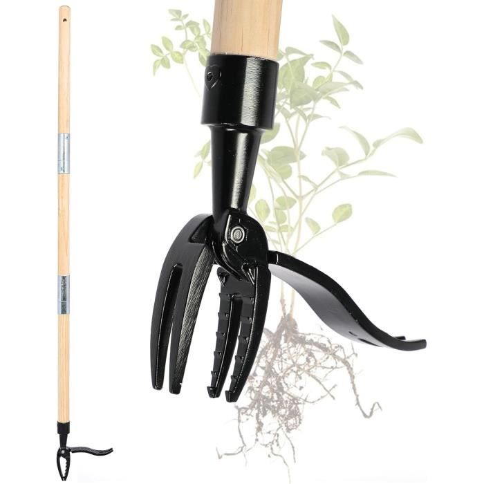 Désherbeur de Mauvaises Herbes en Acier - Outil de Jardinage à Main