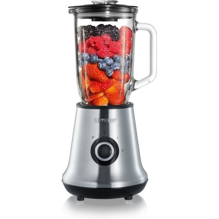 Blender SEVERIN SM3734 - Récipient en verre d'1L - 2 vitesses + fonction pulse - 22 000 tours/min - 