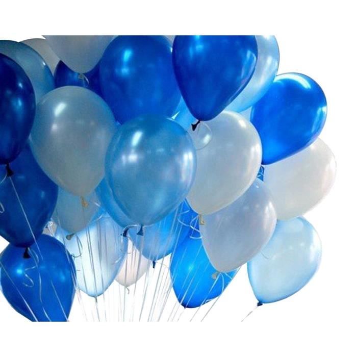 DAZAKA Ballons Melange Bleu et Blanc, 50 Pièces - 12 30 cm - LATEX  NATUREL Biodégradable, Ballon Gonflable Hélium, Ballon Baudruche