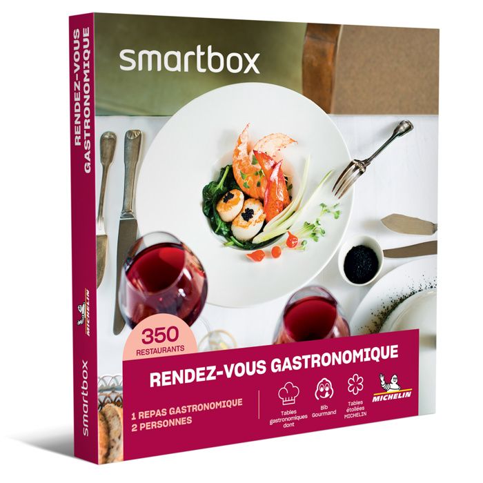 SMARTBOX - Coffret Cadeau - RENDEZ-VOUS GASTRONOMIQUE - 350 restaurants dont 84 tables sélectionnées par le guide MICHELIN 2019