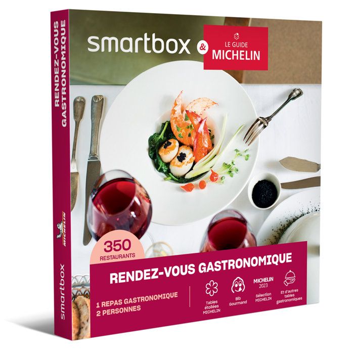 SMARTBOX - Coffret Cadeau - RENDEZ-VOUS GASTRONOMIQUE - 350 restaurants dont 84 tables sélectionnées par le guide MICHELIN 2019